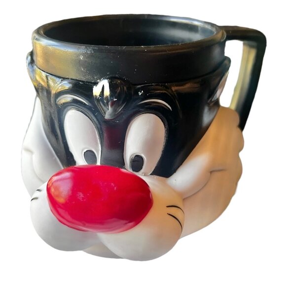 Warner Bros Sylvester The Cat 3D Mug  Vintage 1992 Promotional Partners Plastic - Picture 1 of 7